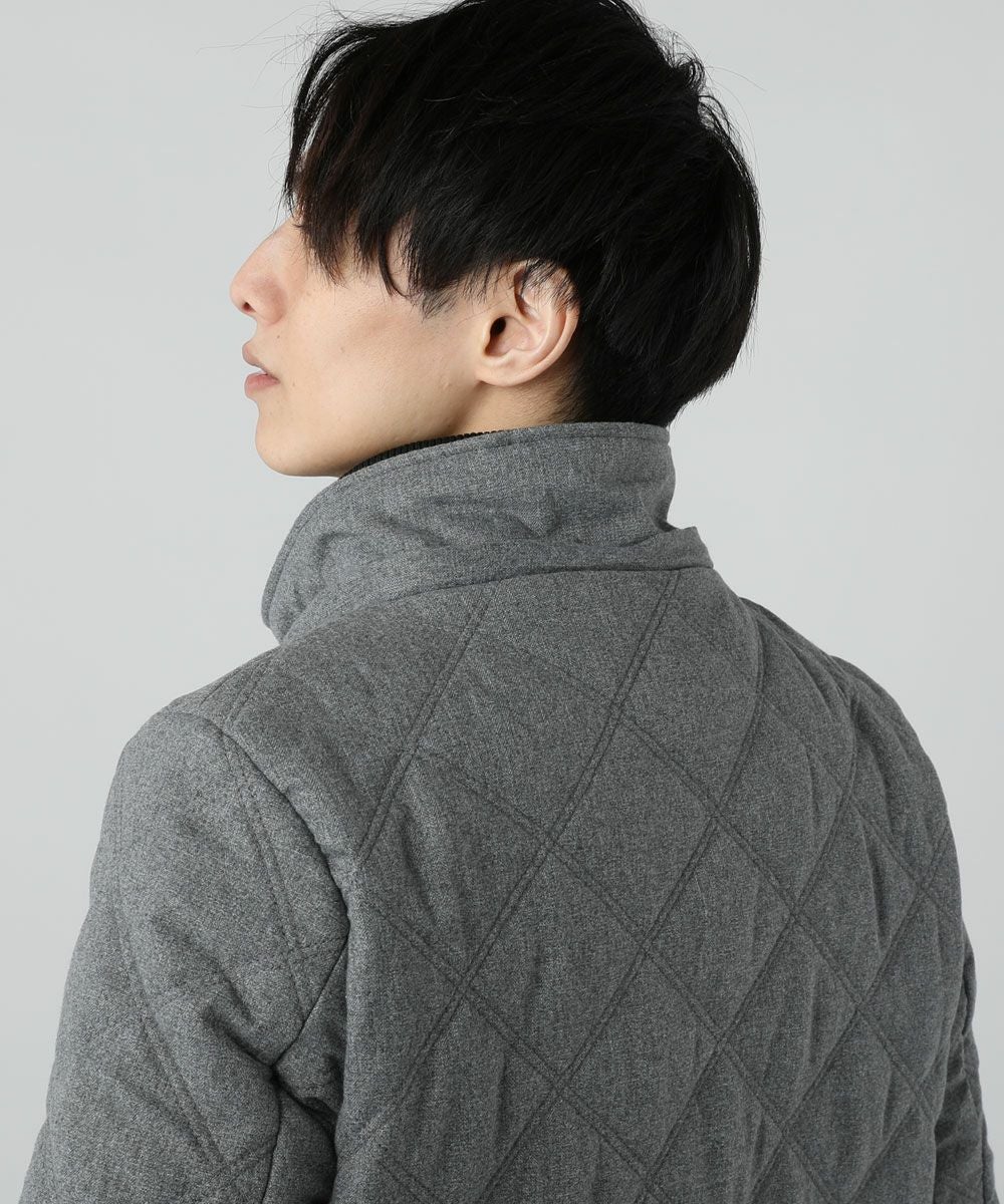 フェイクウールダイヤキルト3Mシンサレート中綿脱着フードジャケット