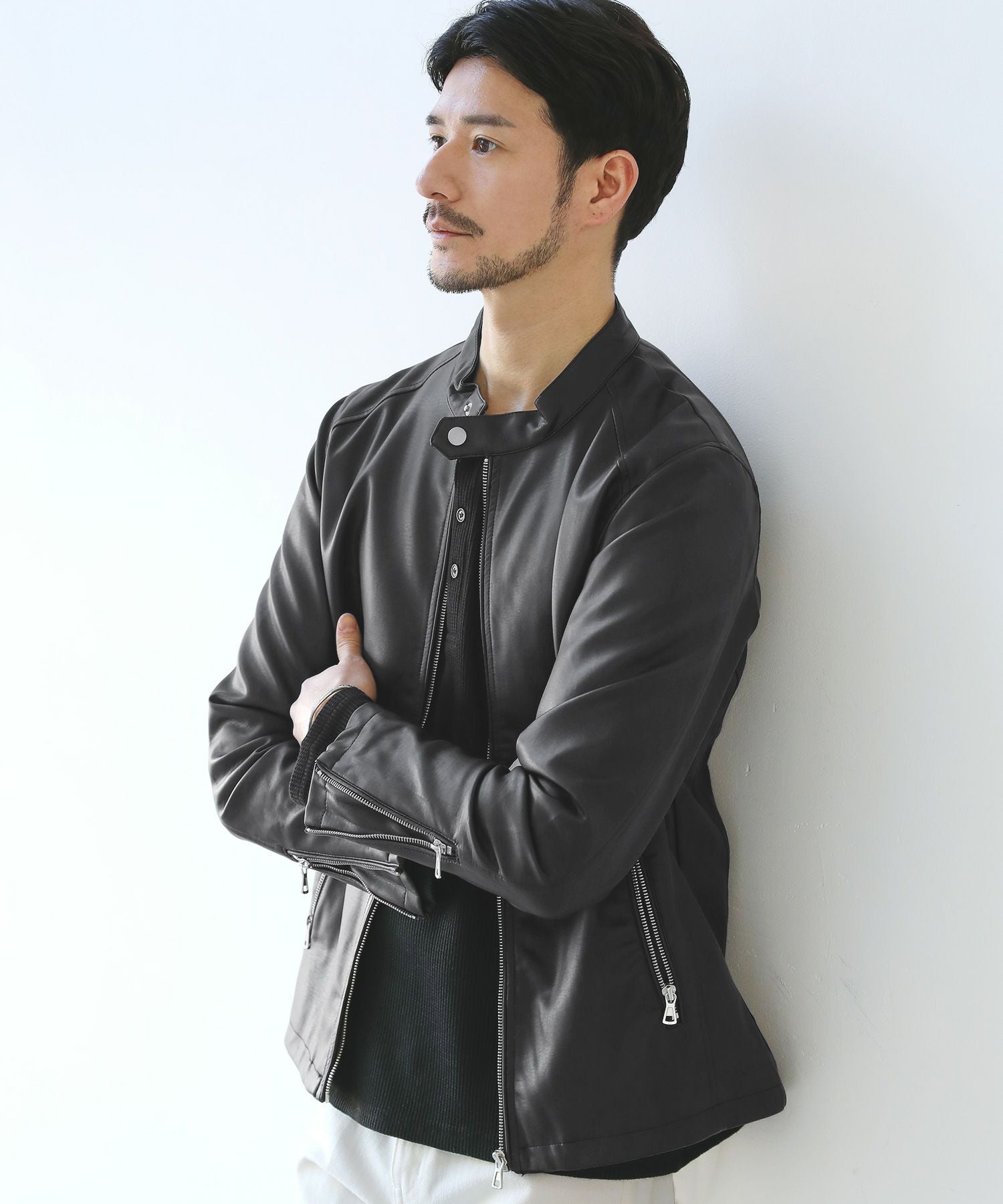 リアルタッチスムースPUレザーライダースジャケット | 【公式】SPU
