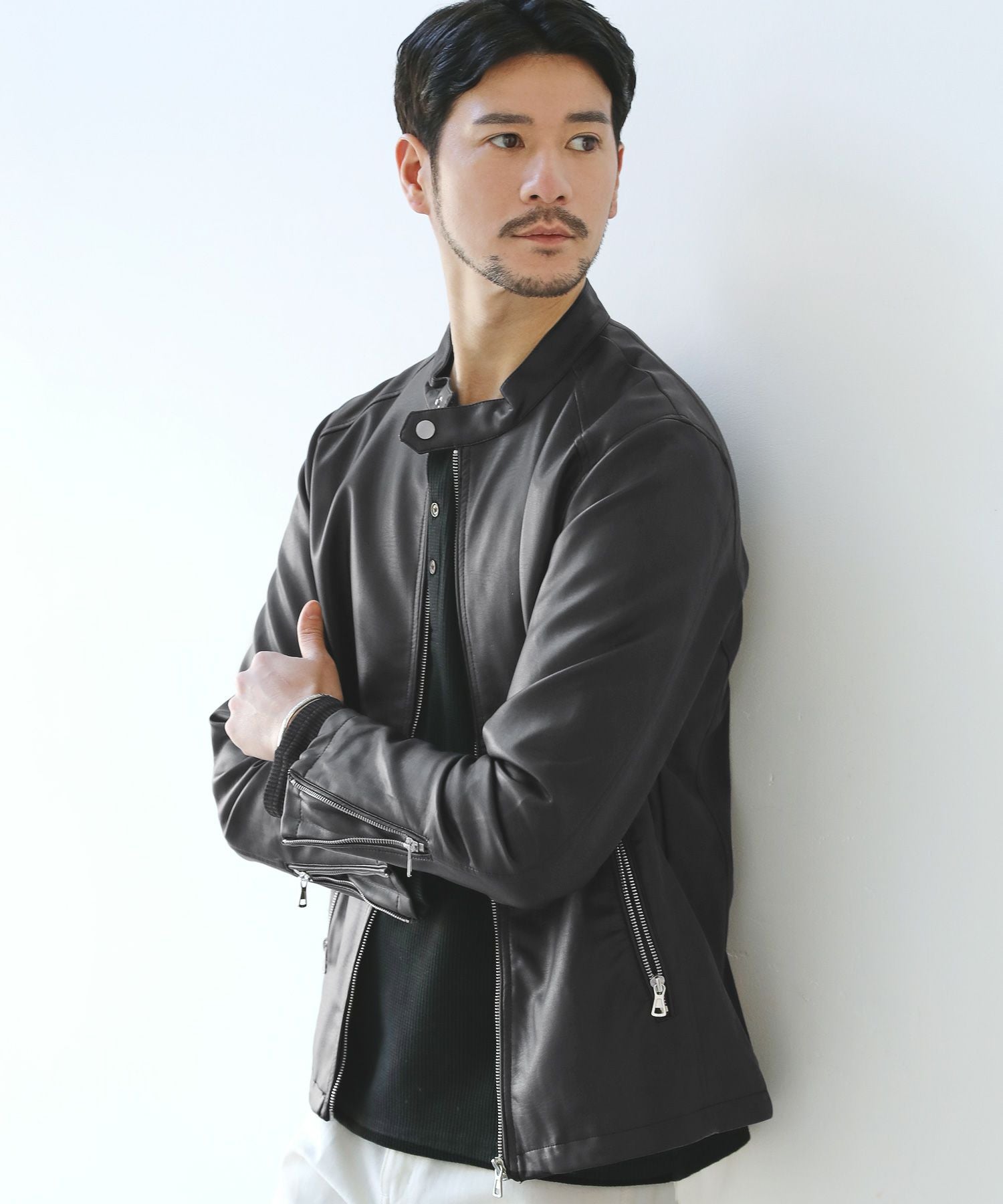 リアルタッチスムースPUレザーライダースジャケット | 【公式】SPU