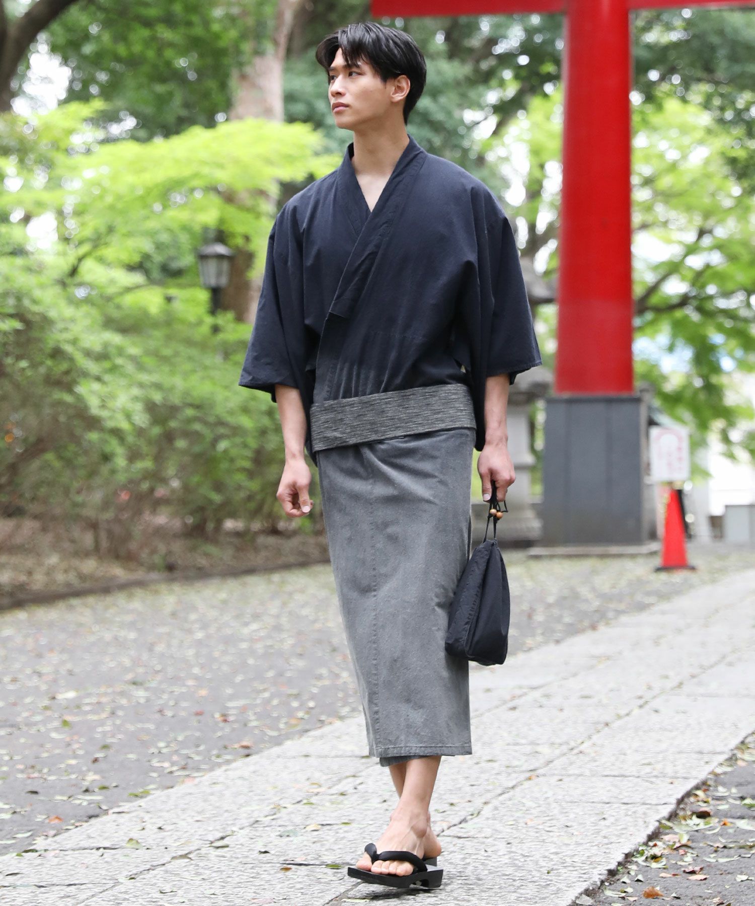 粋浴衣5点セット【浴衣/ワンタッチ帯/下駄/扇子/巾着】 | 【公式】SPU