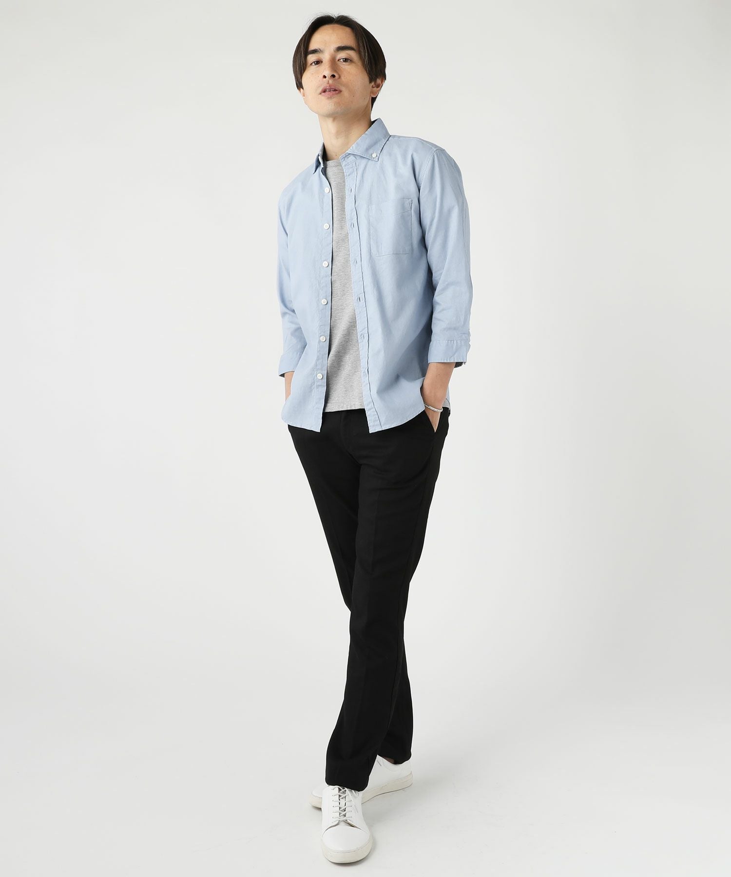 日本製ワイドスプレットボタンダウン七分袖シャツ | 【公式】SPU スプ
