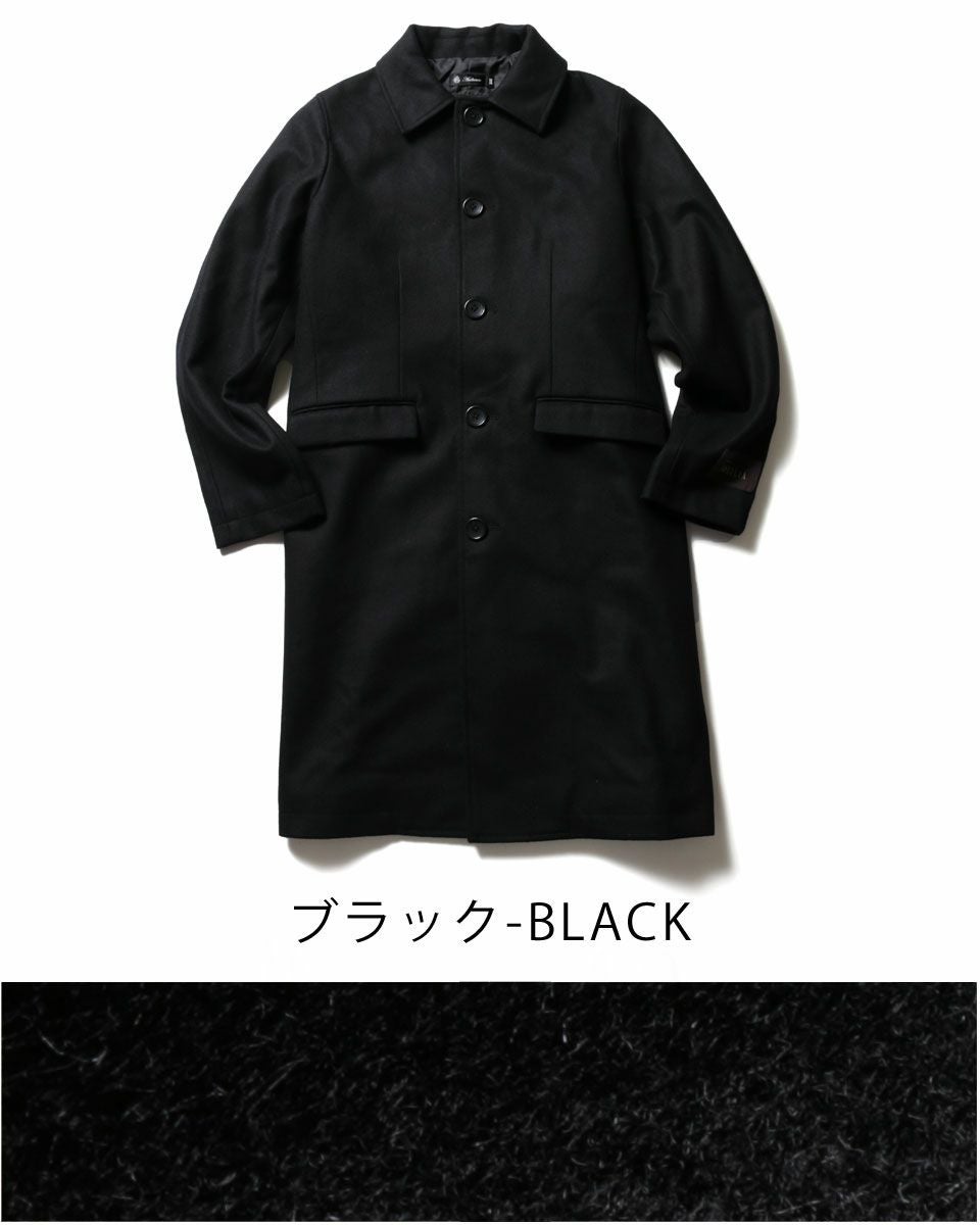 シップス✖️NOBILIA社製ウールコート　チェスターコート　黒 イタリアNOBILIAメルトンステンカラーコート | 【公式】SPU スプ公式