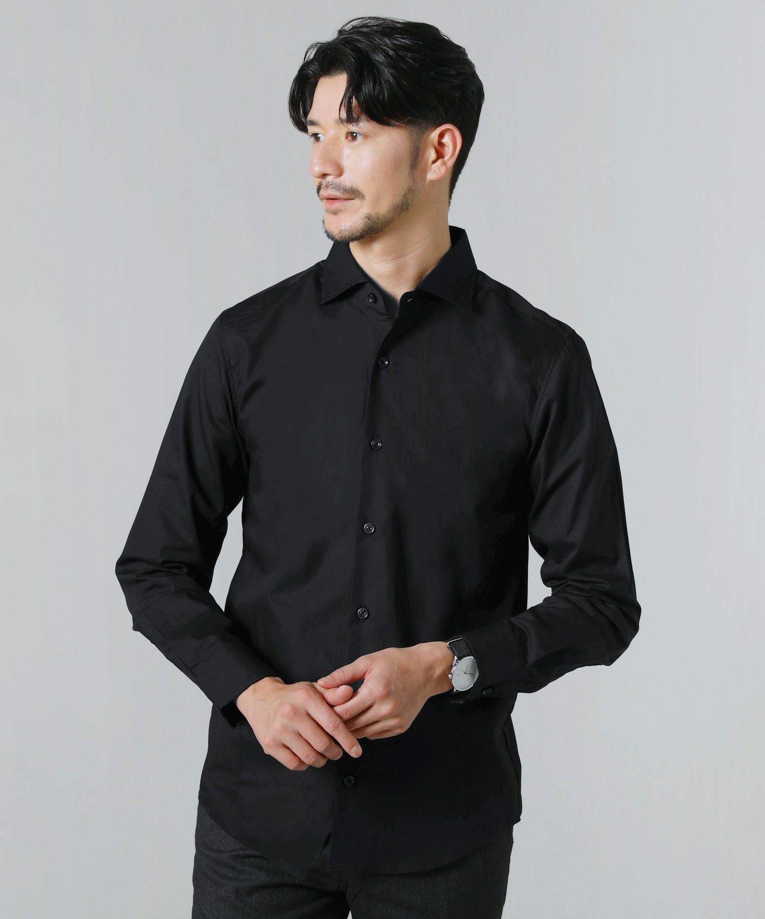 日本製ブロードホリゾンタルカラーデザイン長袖シャツ | 【公式】SPU