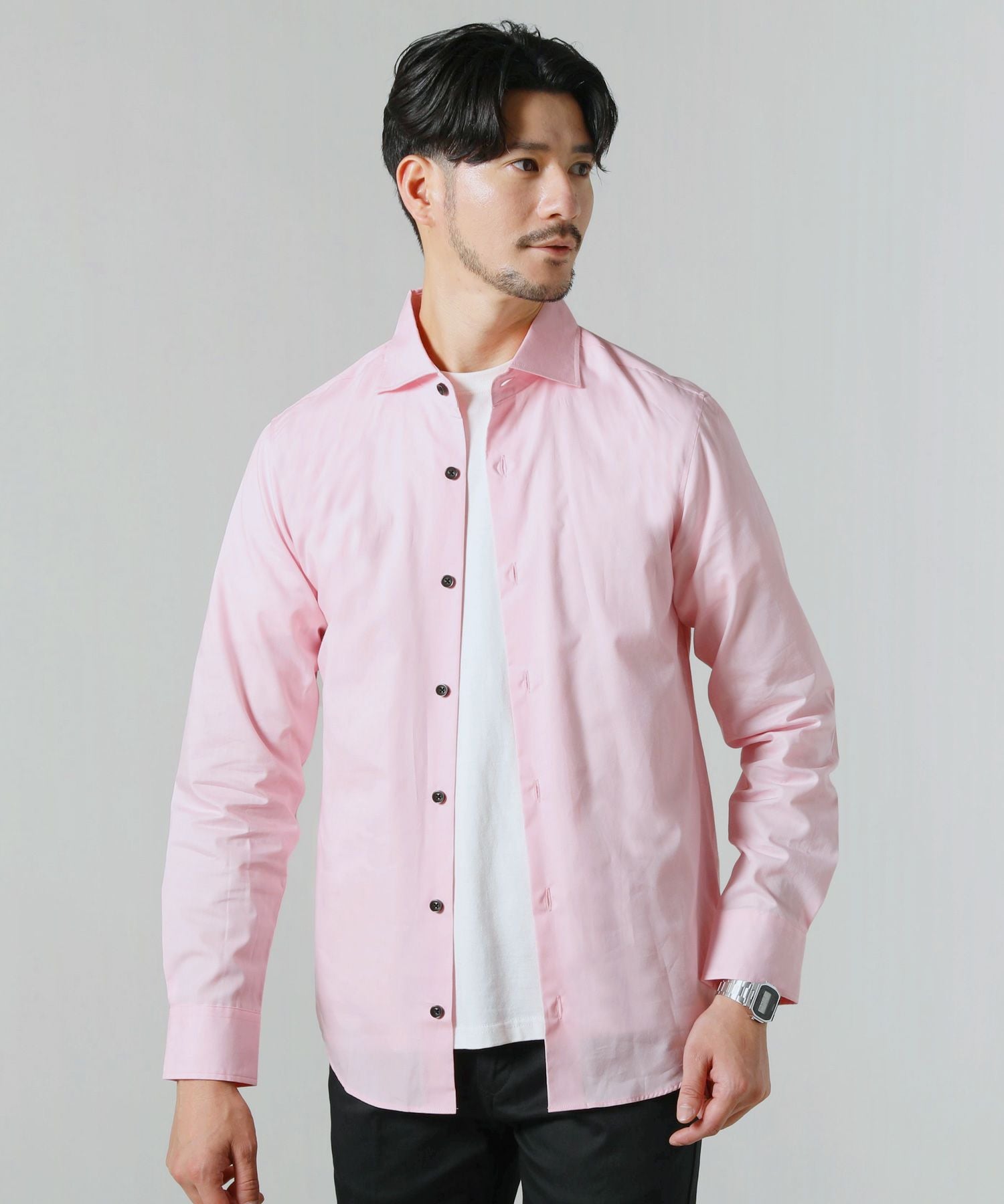 日本製ブロードホリゾンタルカラーデザイン長袖シャツ | 【公式】SPU