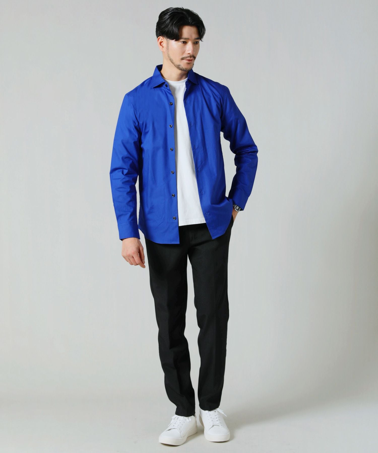 日本製ブロードホリゾンタルカラーデザイン長袖シャツ | 【公式】SPU