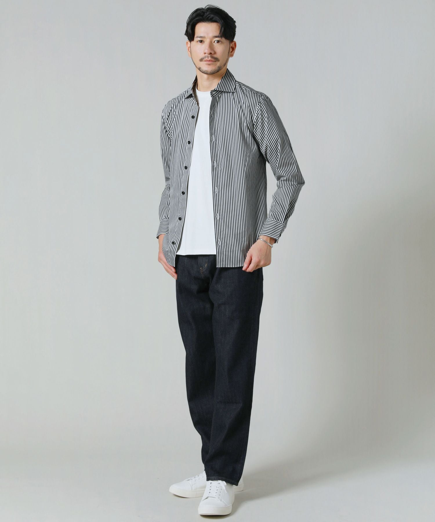 日本製ブロードホリゾンタルカラーデザイン長袖シャツ | 【公式】SPU