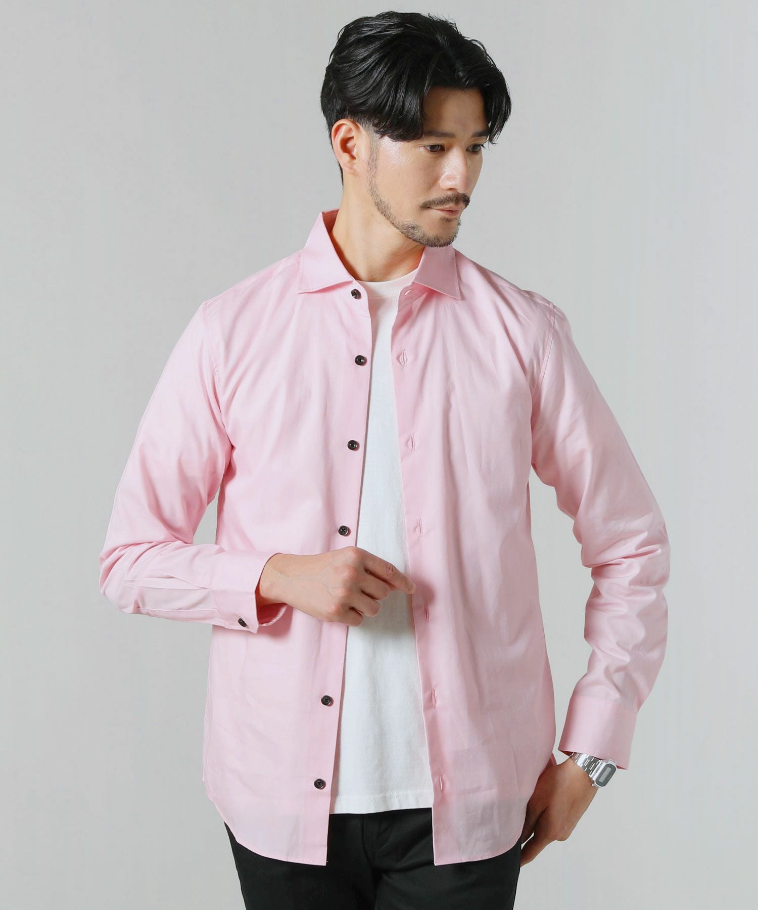 日本製ブロードホリゾンタルカラーデザイン長袖シャツ | 【公式】SPU