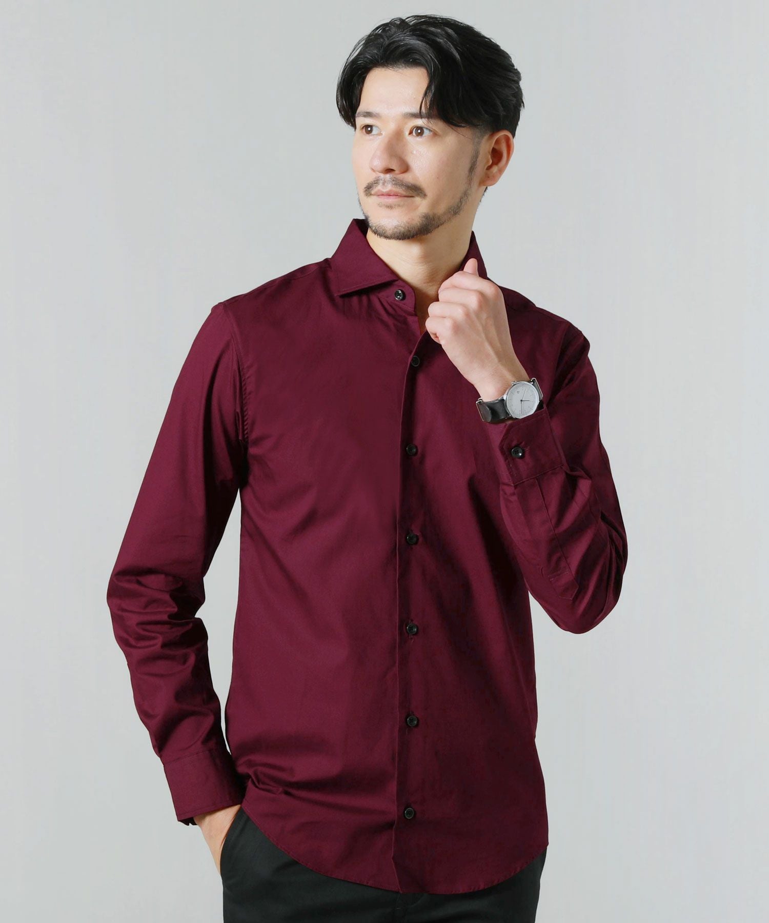 日本製ブロードホリゾンタルカラーデザイン長袖シャツ | 【公式】SPU