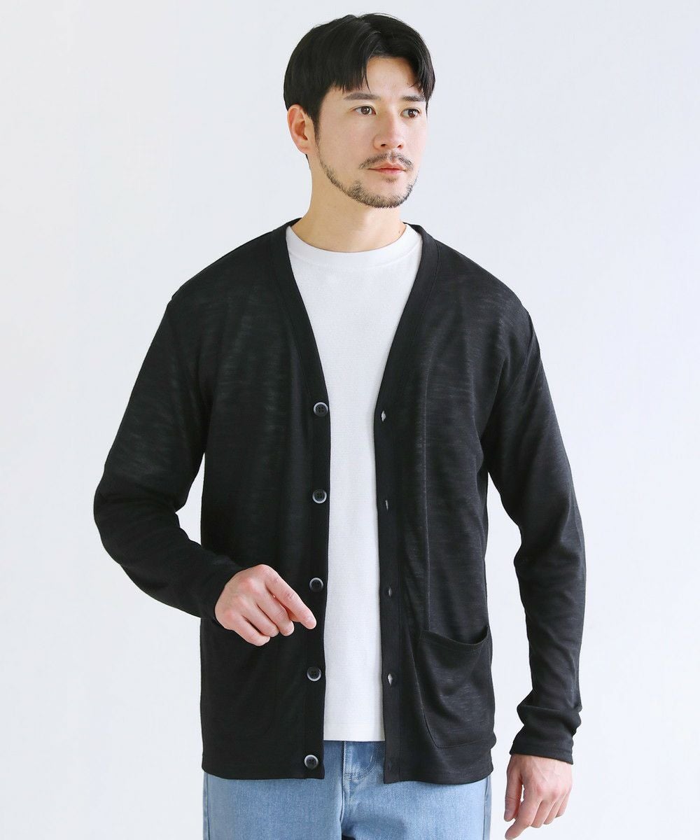 メール便対応】TRスラブ入りエアリーニットサマーカーディガン