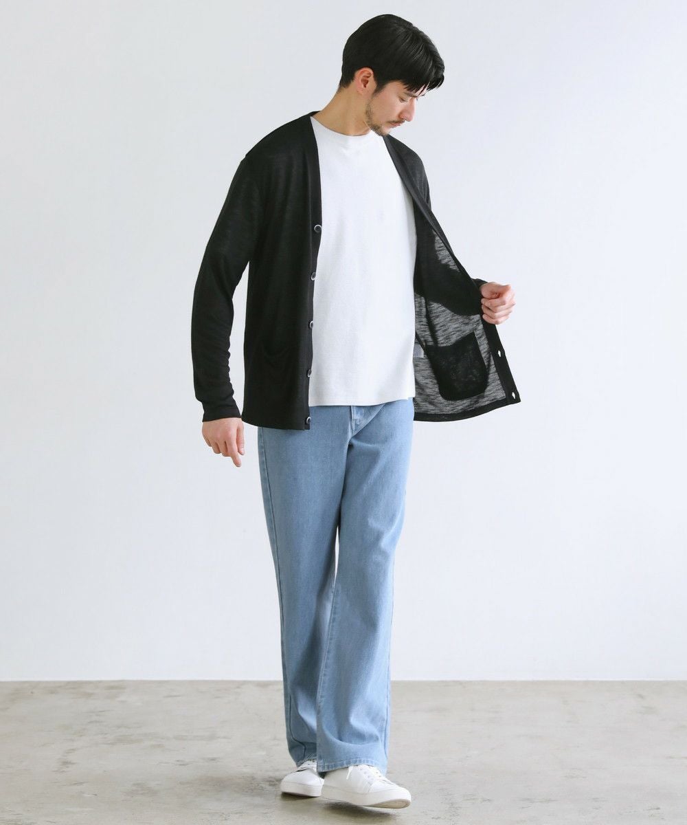 メール便対応】TRスラブ入りエアリーニットサマーカーディガン