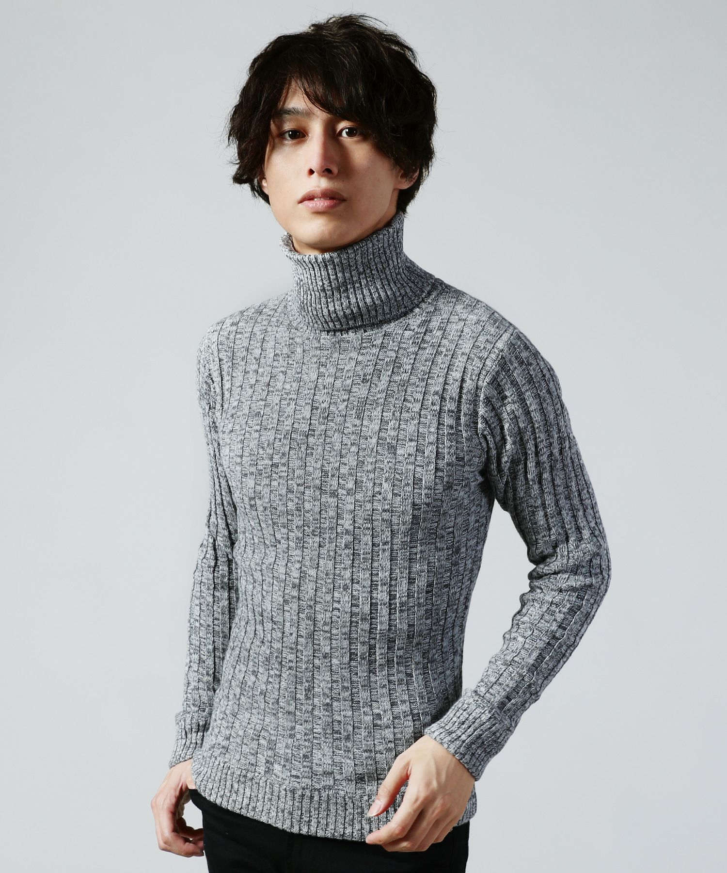コットン100％バレンシアリブ編みタートルネックニット | 【公式】SPU