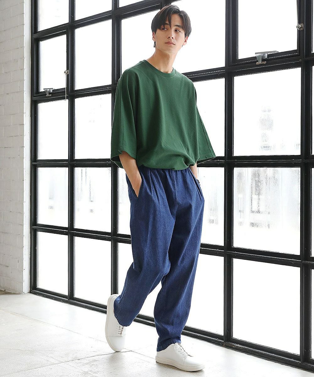 マルチファブリックシェフパンツ デニム コットンツイル テックリネン