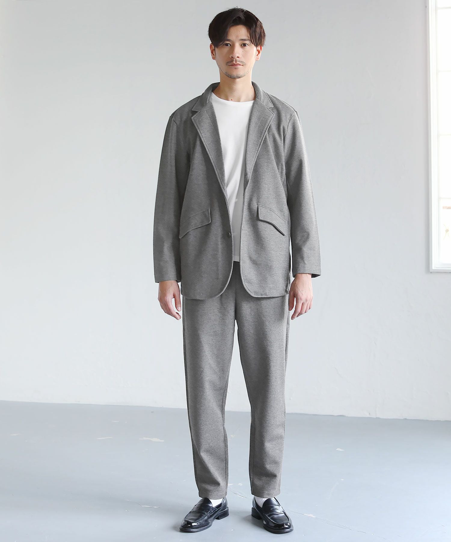 上下2点セット】TCダンボールストレッチ リラクシングセットアップ