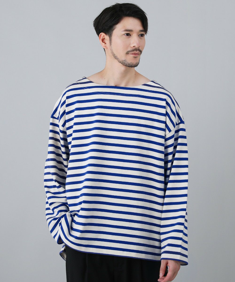 日本製10オンス(バスク天竺)フレンチボーダーボートネックBOX Tee