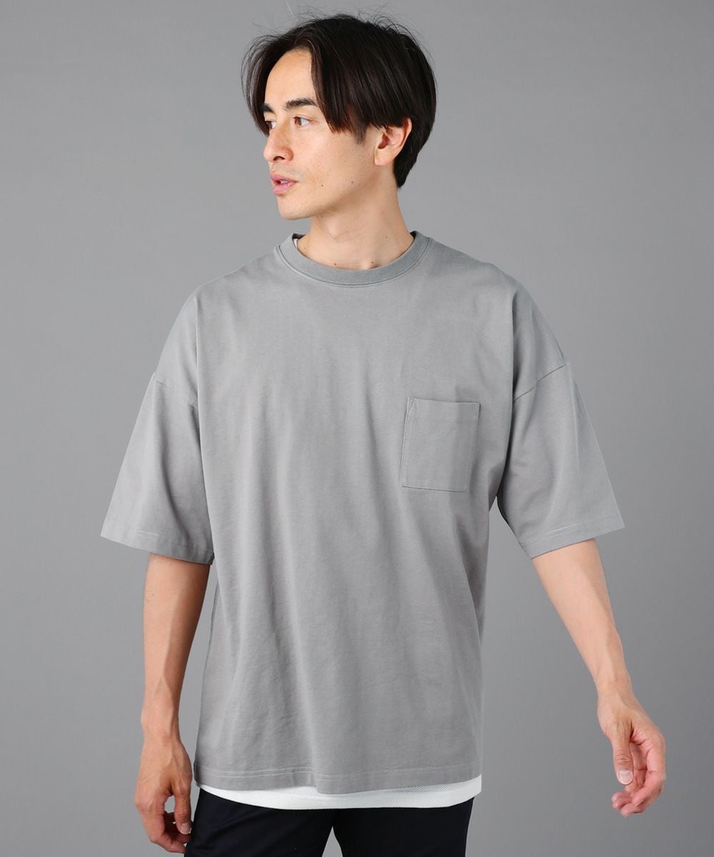 グレー ドロップショルダー Tシャツ MVS天竺ドロップショルダー半袖Tシャツ | 【公式】SPU スプ公式通販
