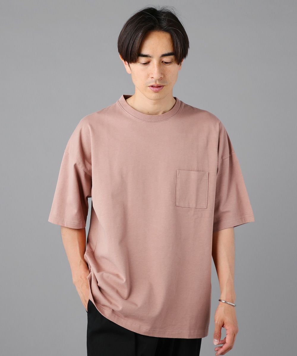 【スモークピンク】【シルケット天竺 】ドロップショルダー 半袖シャツ MVS天竺ドロップショルダー半袖Tシャツ | 【公式】SPU スプ公式通販