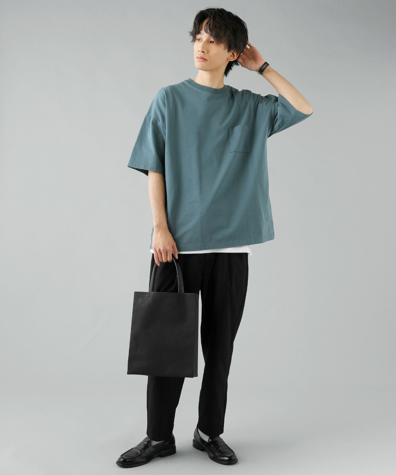 【グリーン】【シルケット天竺 】ドロップショルダー 半袖シャツ MVS天竺ドロップショルダー半袖Tシャツ | 【公式】SPU スプ公式通販