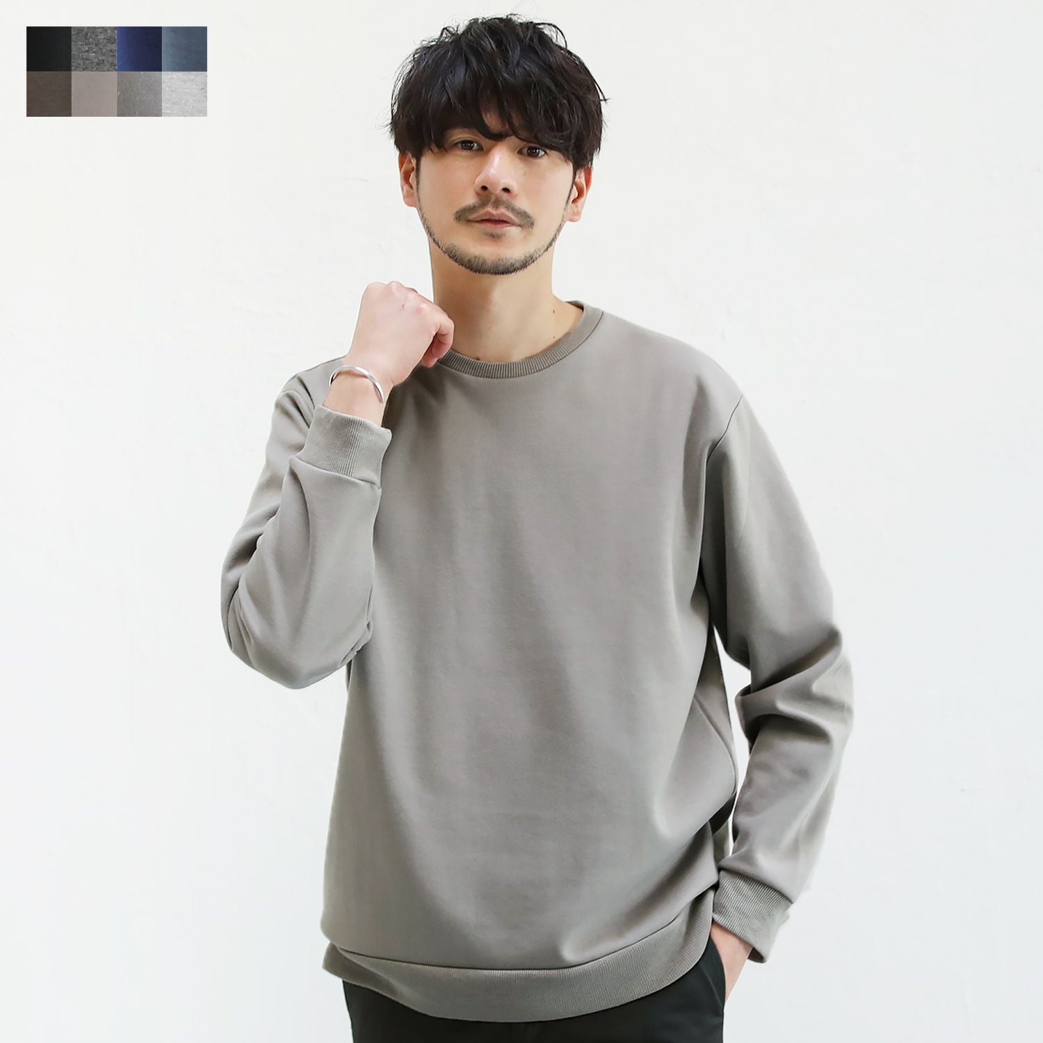 ザトゥー クルーネックスウェットトップス プルオーバー 長袖 S グレー TENTIAL（テンシャル） 【公式】テックスウェット クルーネックプル