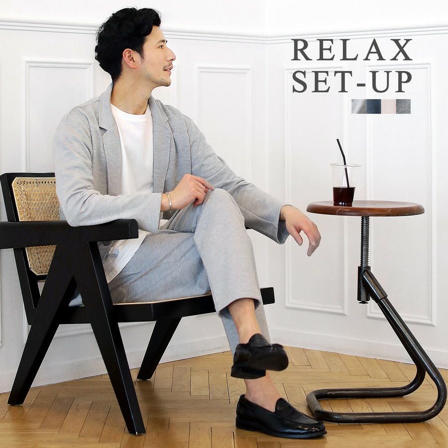 TCダンボールストレッチ テーラードジャケット＆パンツセットアップ