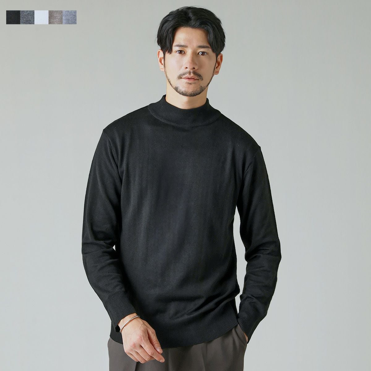 12Gカシミアタッチ天竺長袖モックネックニット | 【公式】SPU スプ公式 12Gカシミアタッチ天竺長袖モックネックニット | 【公式】SPU スプ公式