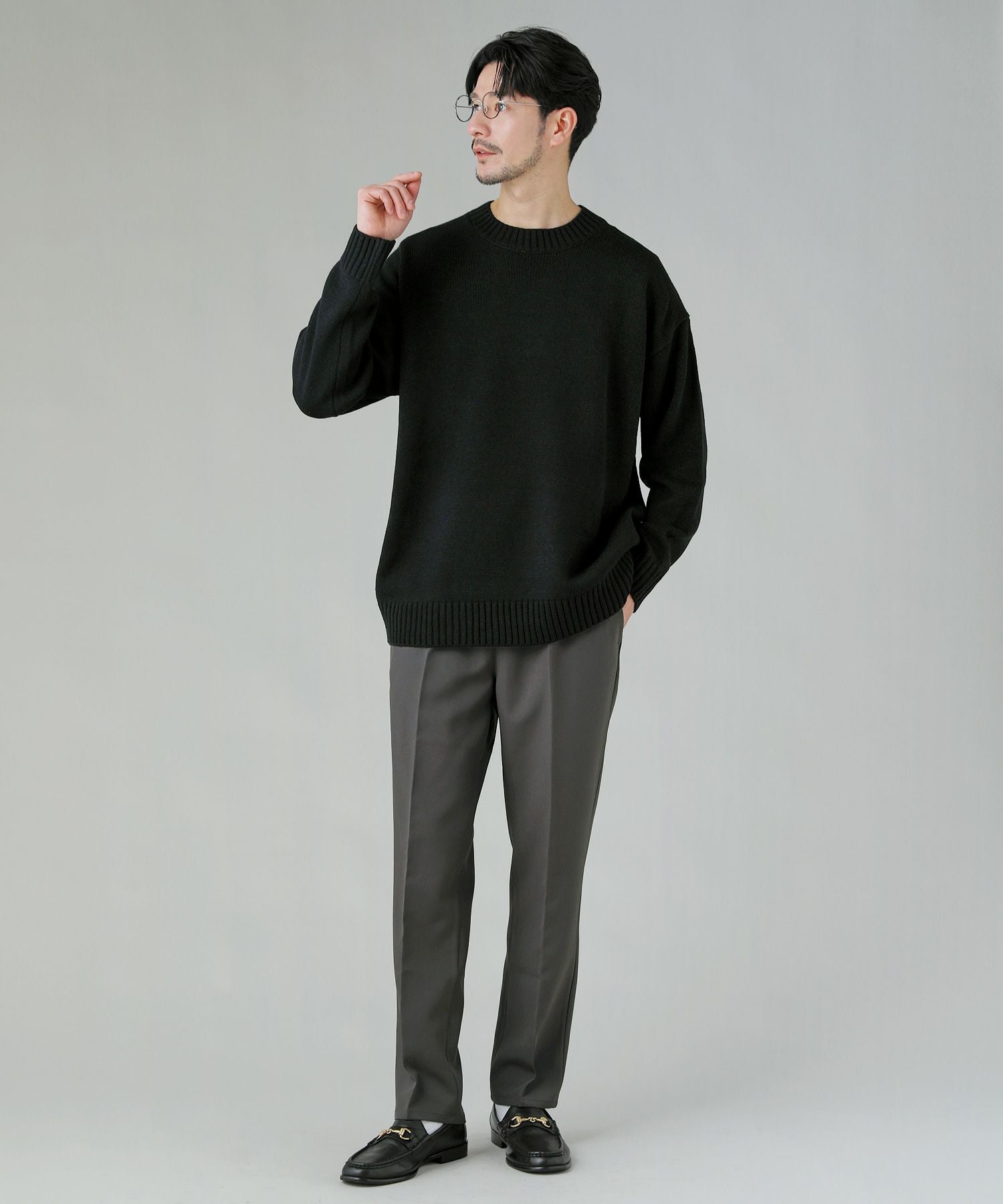 ★お値引げ★BRIEFING ブラック クルーネック ニット 新品　サイズS クルーネックニット【ゼロプレッシャー】 (ZEKN4101-01) | ZERO