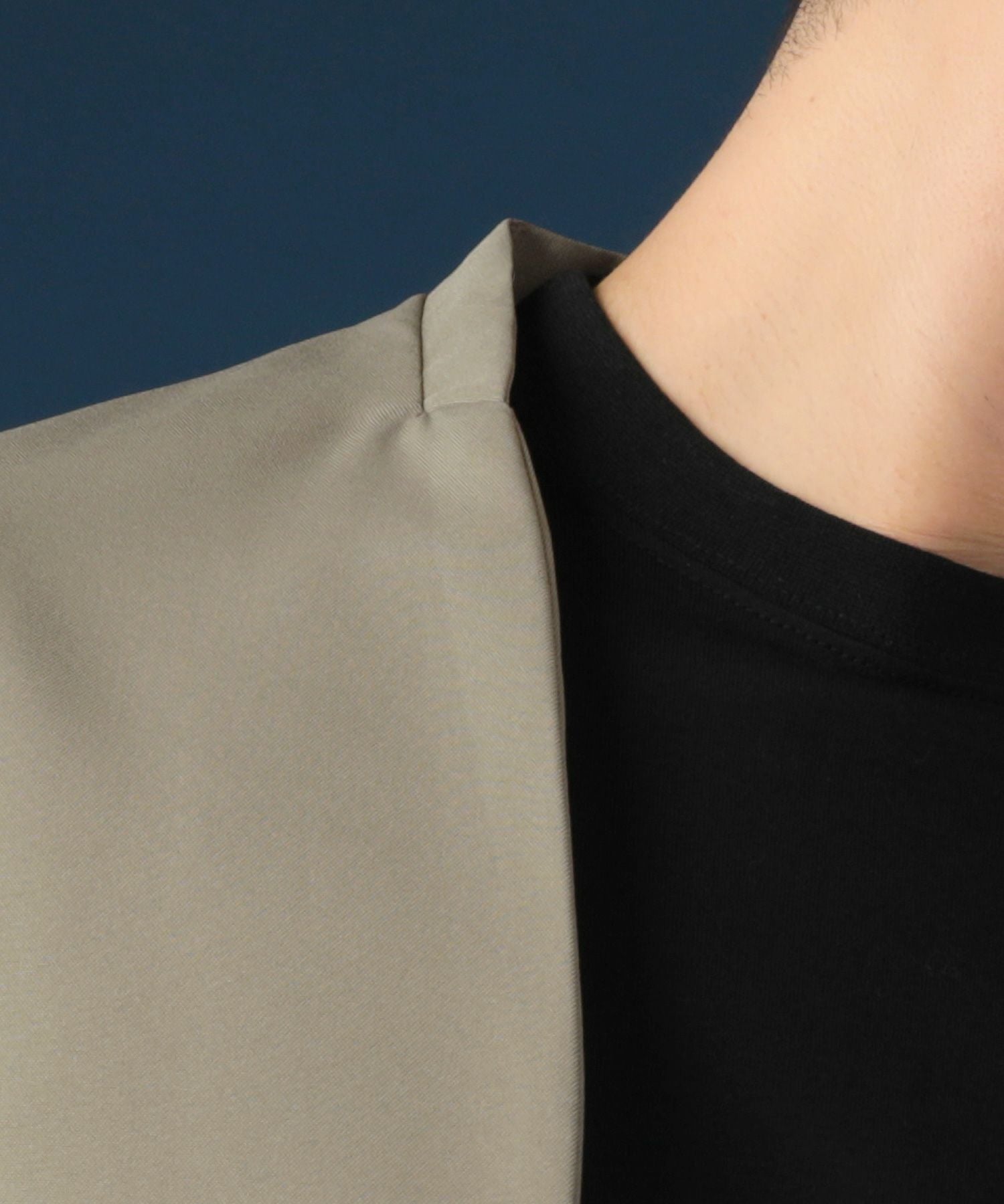 上下2点セット】ポリトロノーカラージャケット＆テーパードパンツ