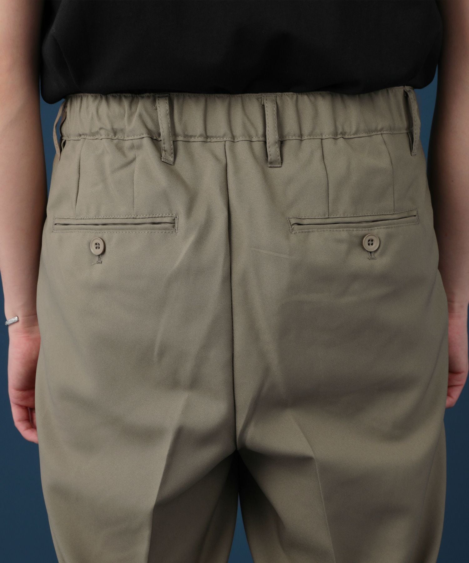 上下2点セット】ポリトロノーカラージャケット＆テーパードパンツ