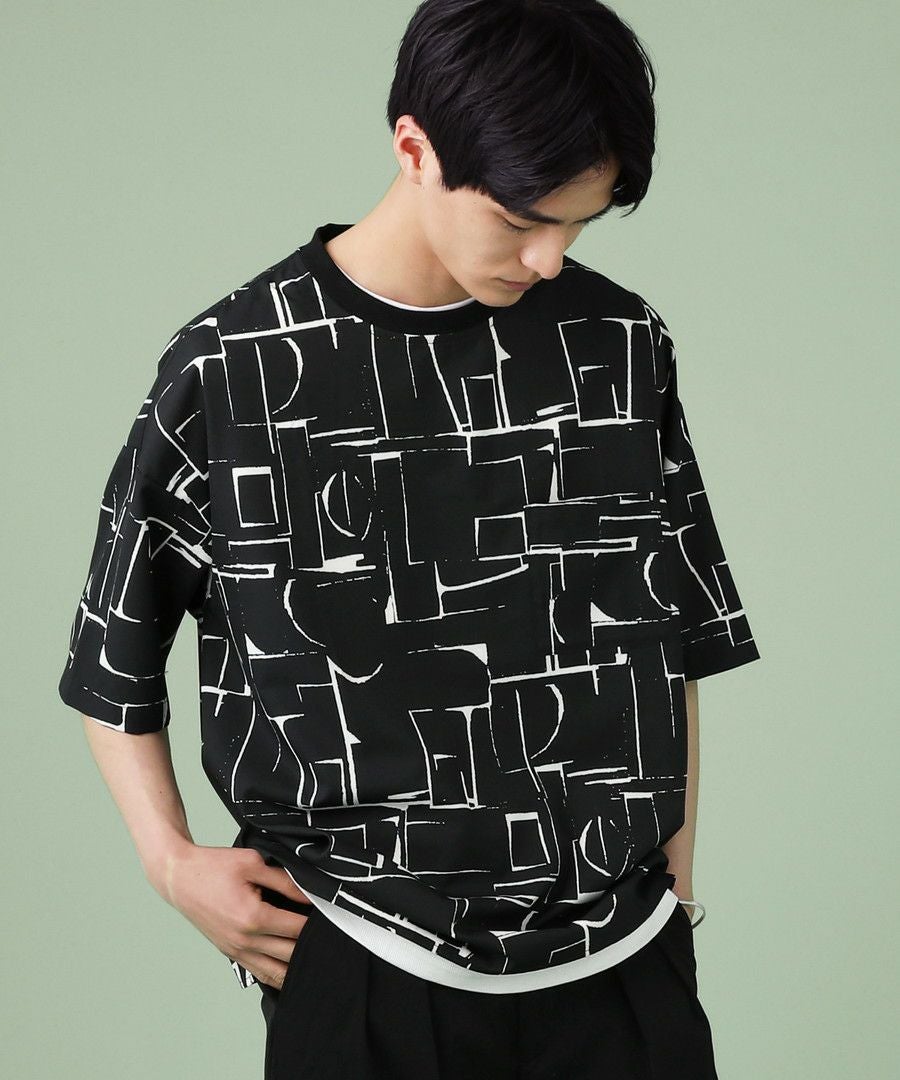 アブストラクト柄プリント半袖Tシャツ | 【公式】SPU スプ公式通販