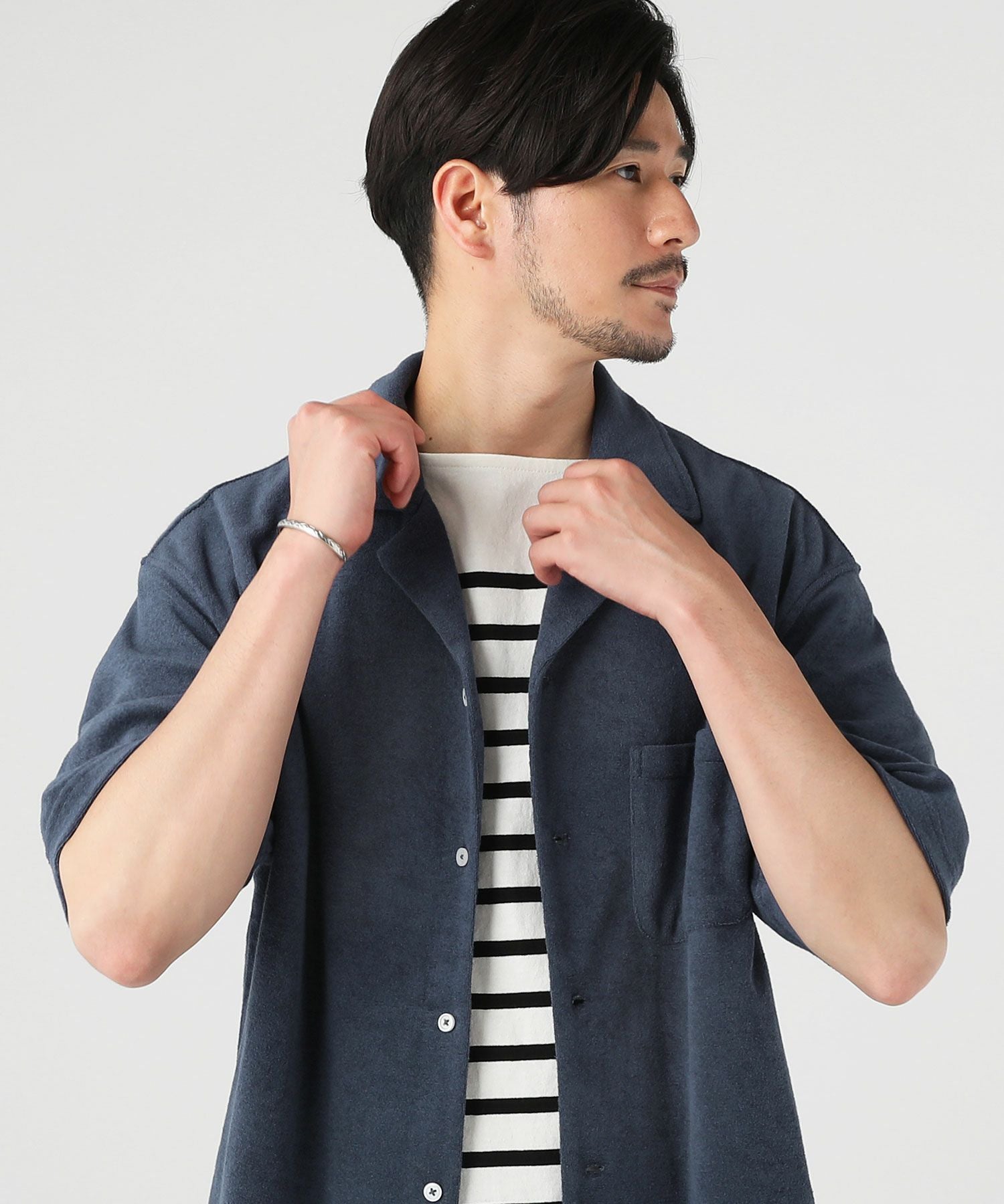 ポリコットンパイルリラクシング半袖オープンカラーシャツ | 【公式