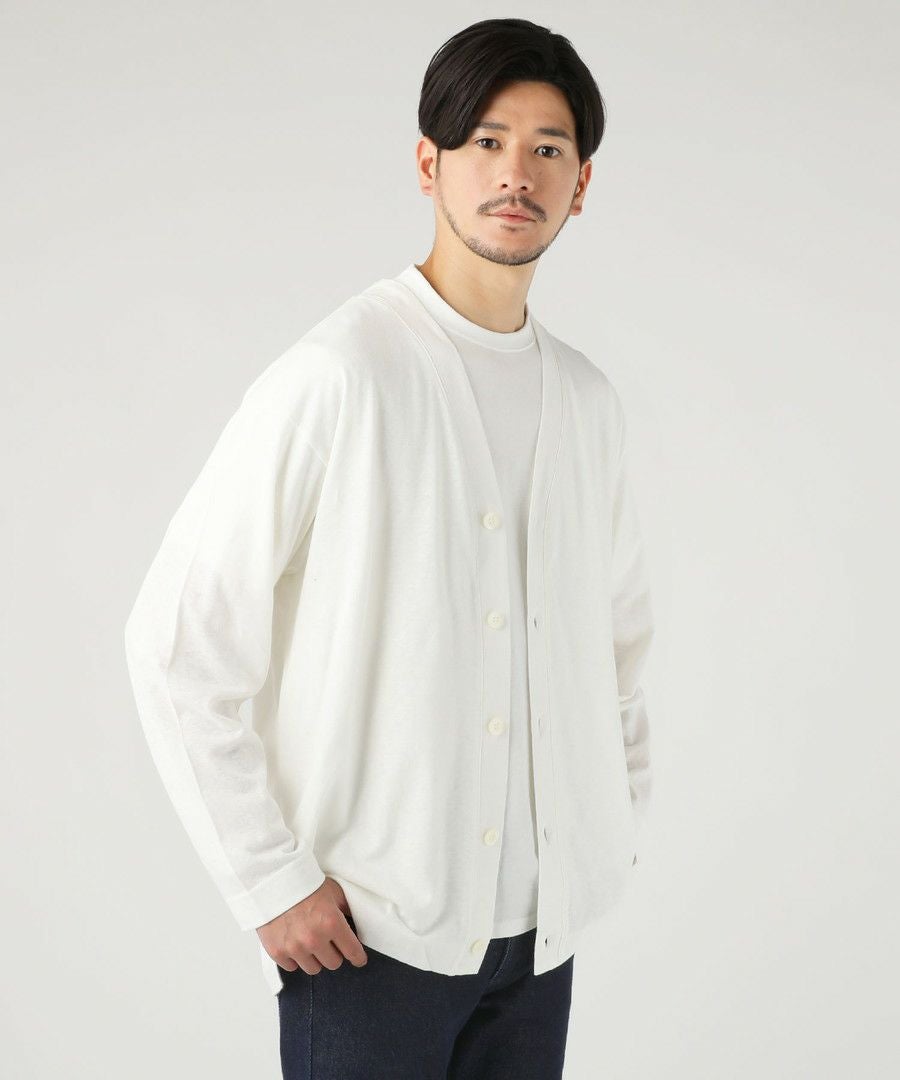 日本製PREMIERE LINEN(プレミアリネン)コットン天竺 Vネック