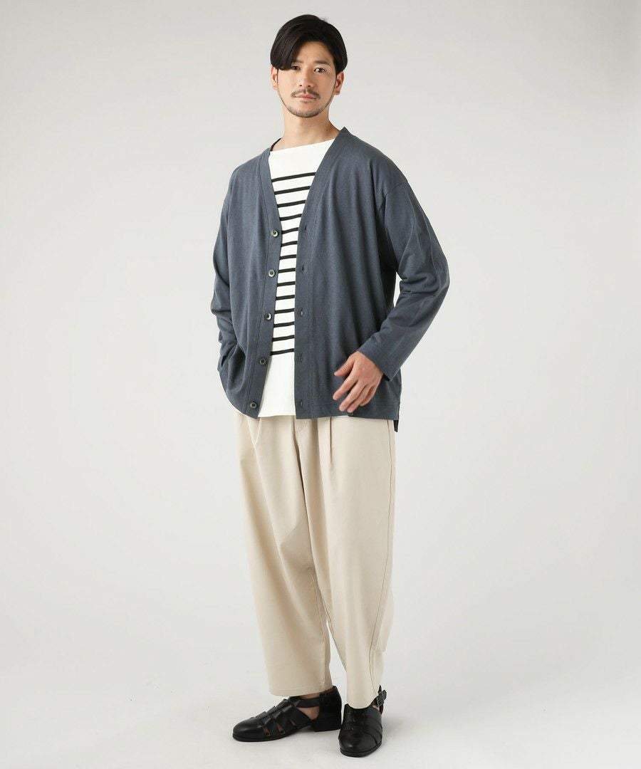 日本製PREMIERE LINEN(プレミアリネン)コットン天竺 Vネック