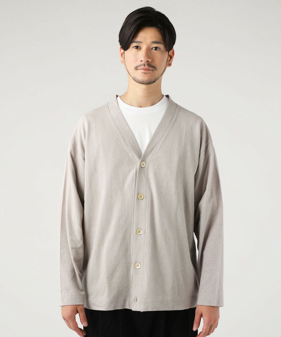 日本製PREMIERE LINEN(プレミアリネン)コットン天竺 Vネック