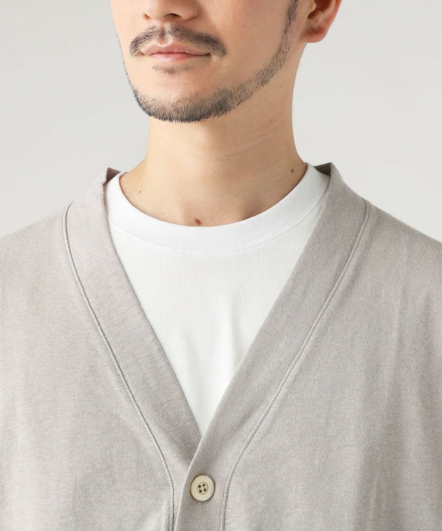 日本製PREMIERE LINEN(プレミアリネン)コットン天竺 Vネック