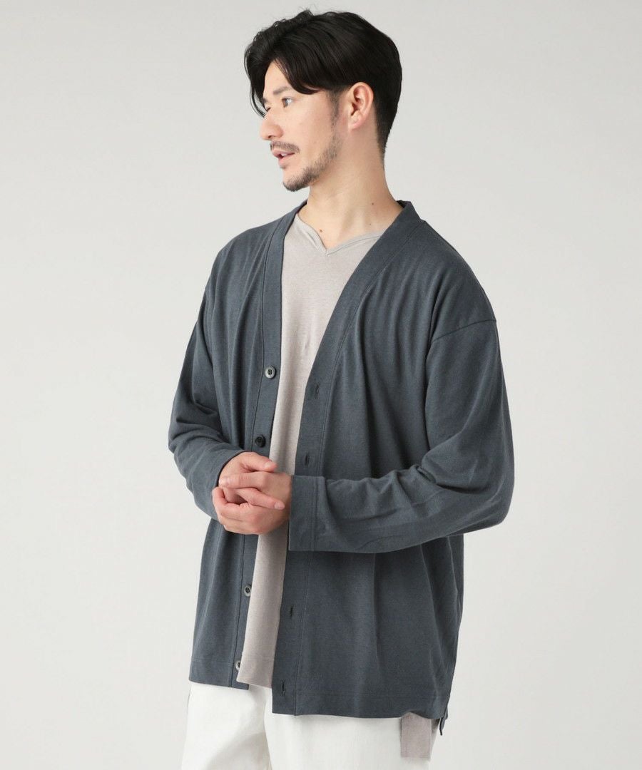 日本製PREMIERE LINEN(プレミアリネン)コットン天竺 Vネック