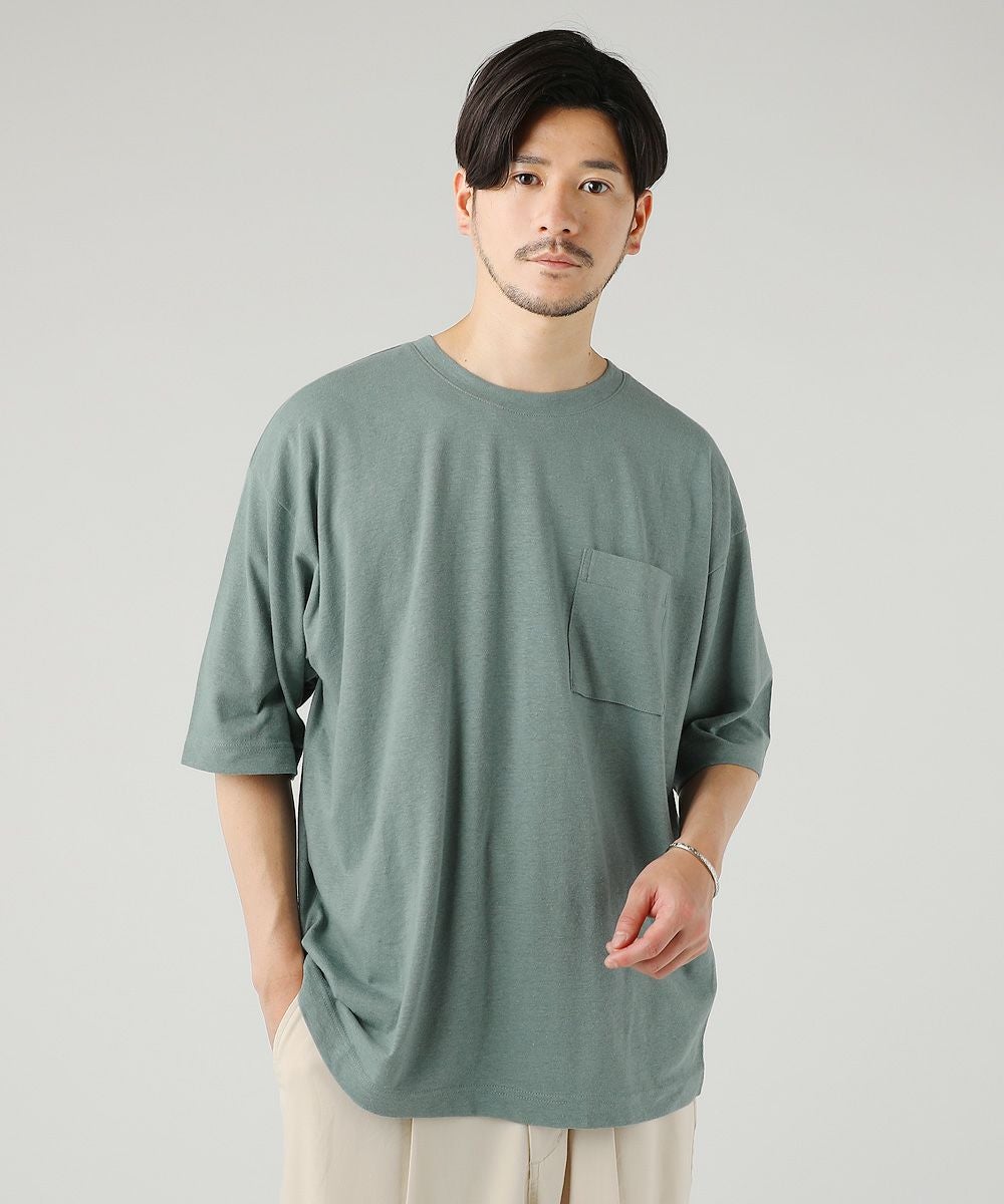 【TOPEXPERT】リネンレーヨン 3枚セット半袖Tシャツ 日本製PREMIERE LINEN(プレミアリネン)天竺 クルーネック 半袖Tシャツ
