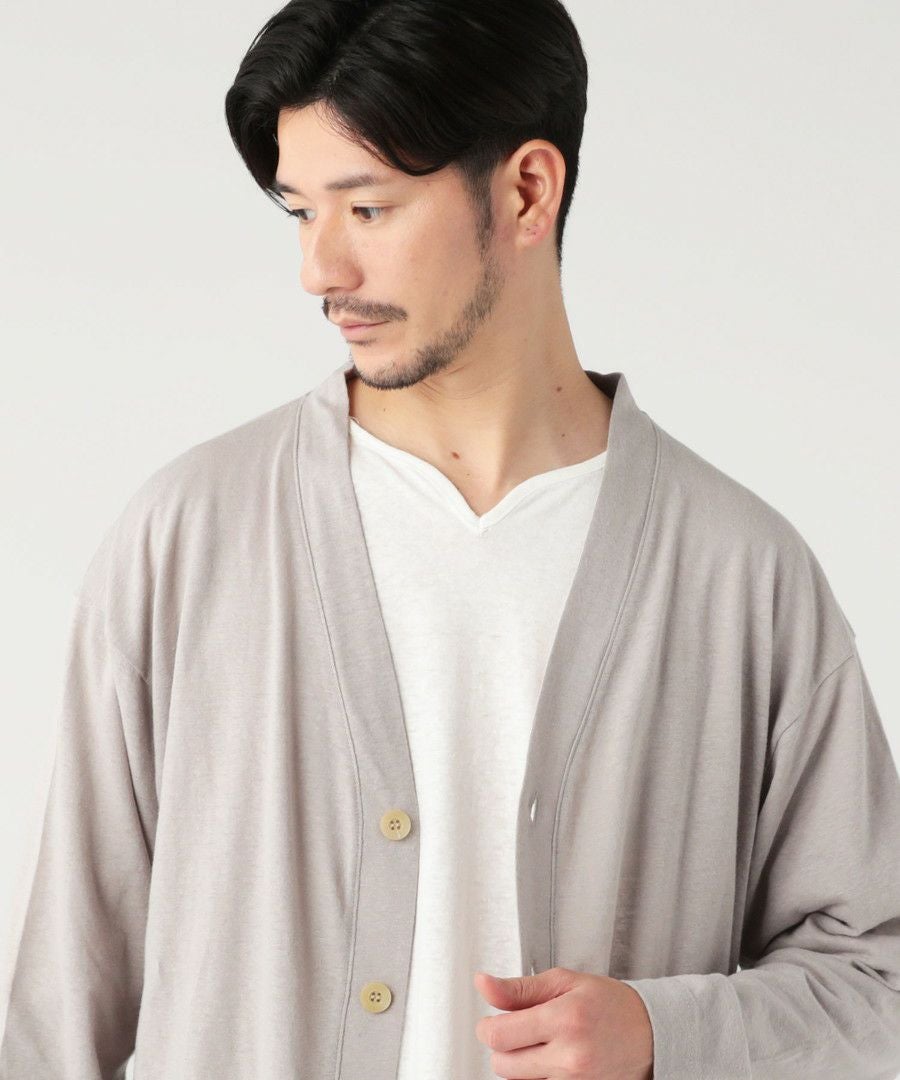 日本製PREMIERE LINEN(プレミアリネン)コットン天竺 キーネック 半袖T