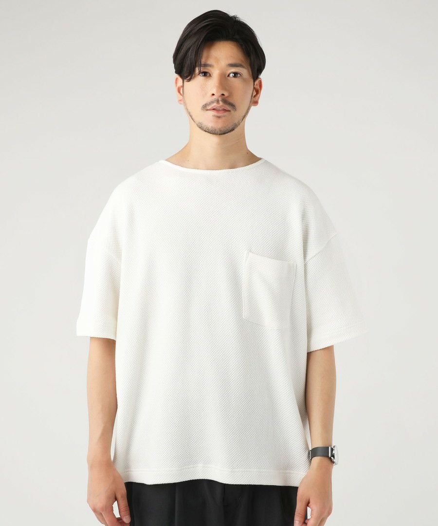 日本製ローゲージストレッチ カノコダブルフェイスサイドスリット 半袖