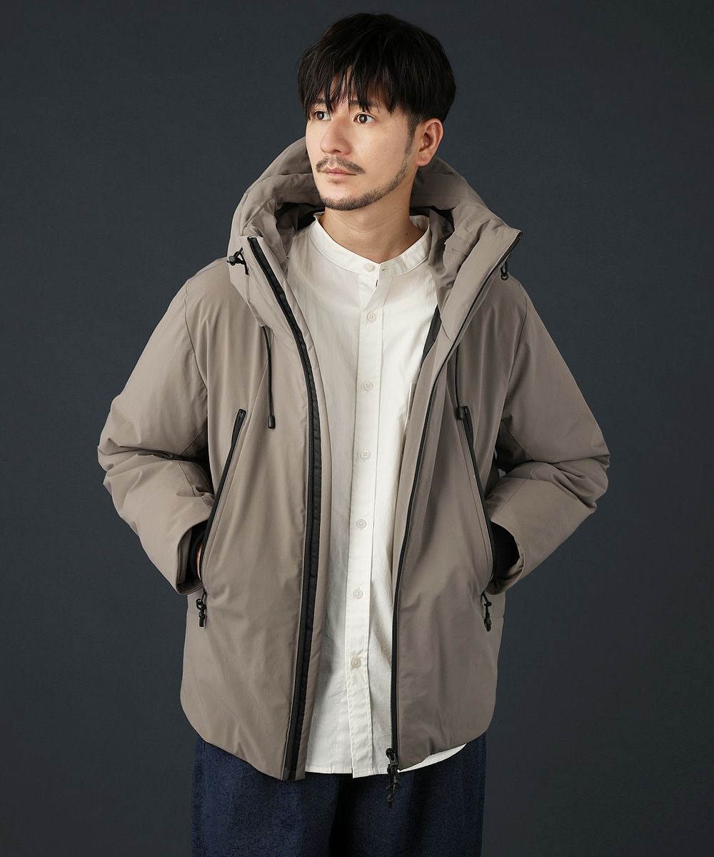 【超美品】2WAY Russellino ダウンジャケット サイズ5 美品】ラッセルノ 2WAYダウンジャケット 黒 フードロゴ 内側総柄