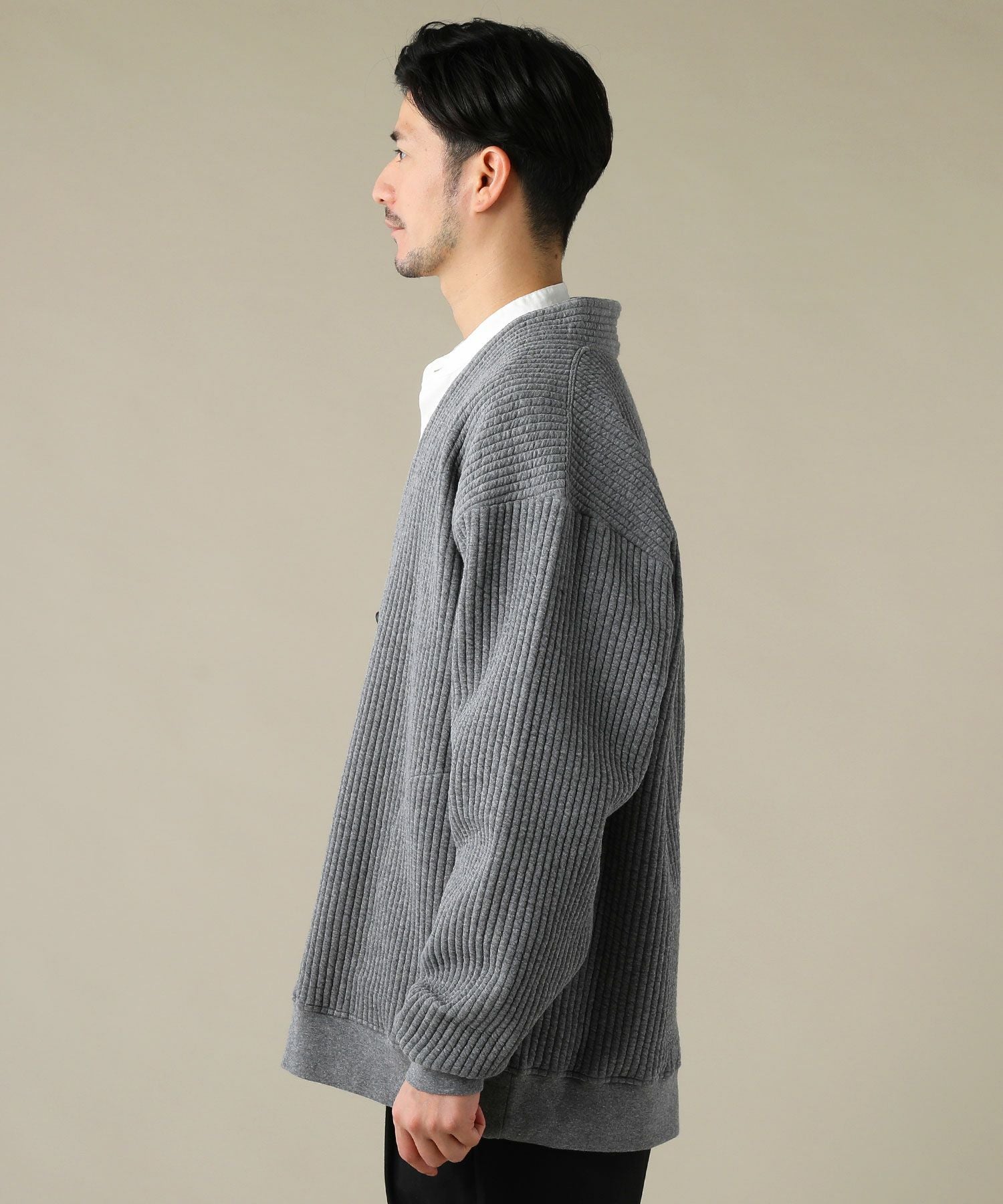 日本製「尾州」コットンキルトくるみボタン 3XLカーディガン | 【公式