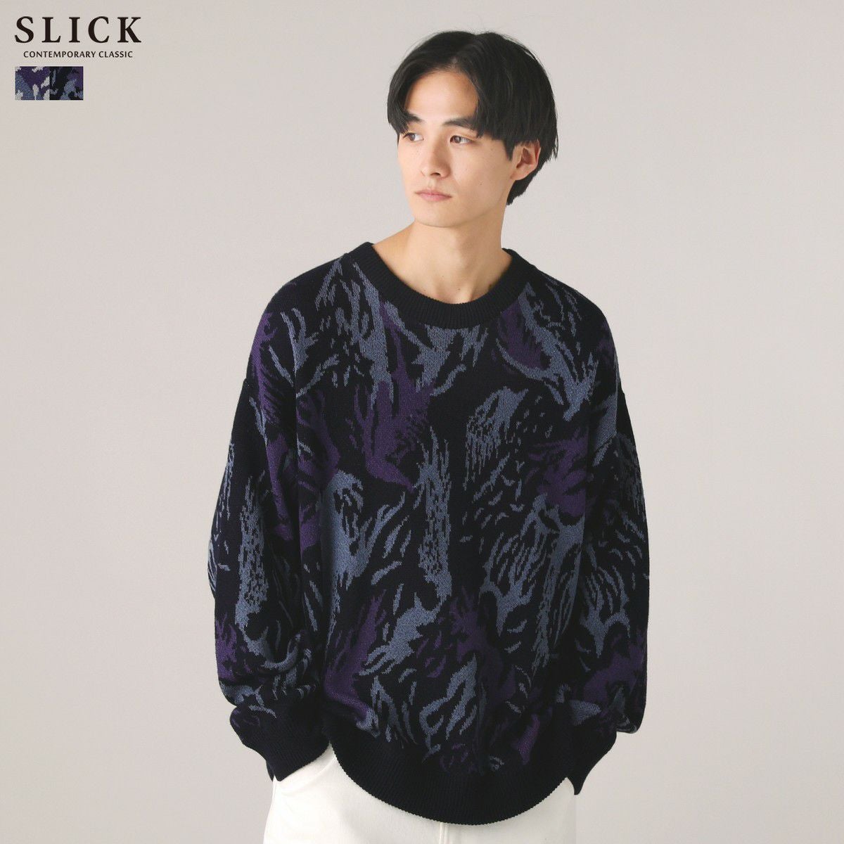 アブストラクトダブルジャガードプルオーバーニット | 【公式】SPU