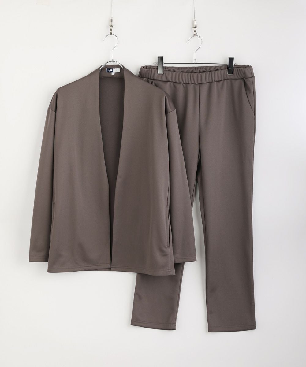 ハイストレッチリラクシングノーカラージャケット＆イージーテーパード