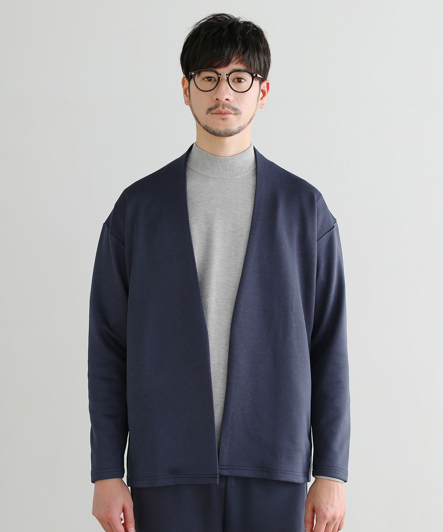 ハイストレッチリラクシングノーカラージャケット＆イージーテーパード