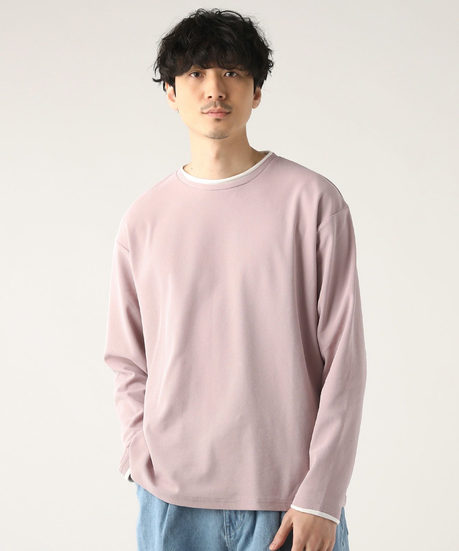 カットソー(長袖/七分) ella select shop peach skin longsleeve T PAGEONE 7分丈 Tシャツ レディース 通販 カットソー 七分袖 7分袖 ロン