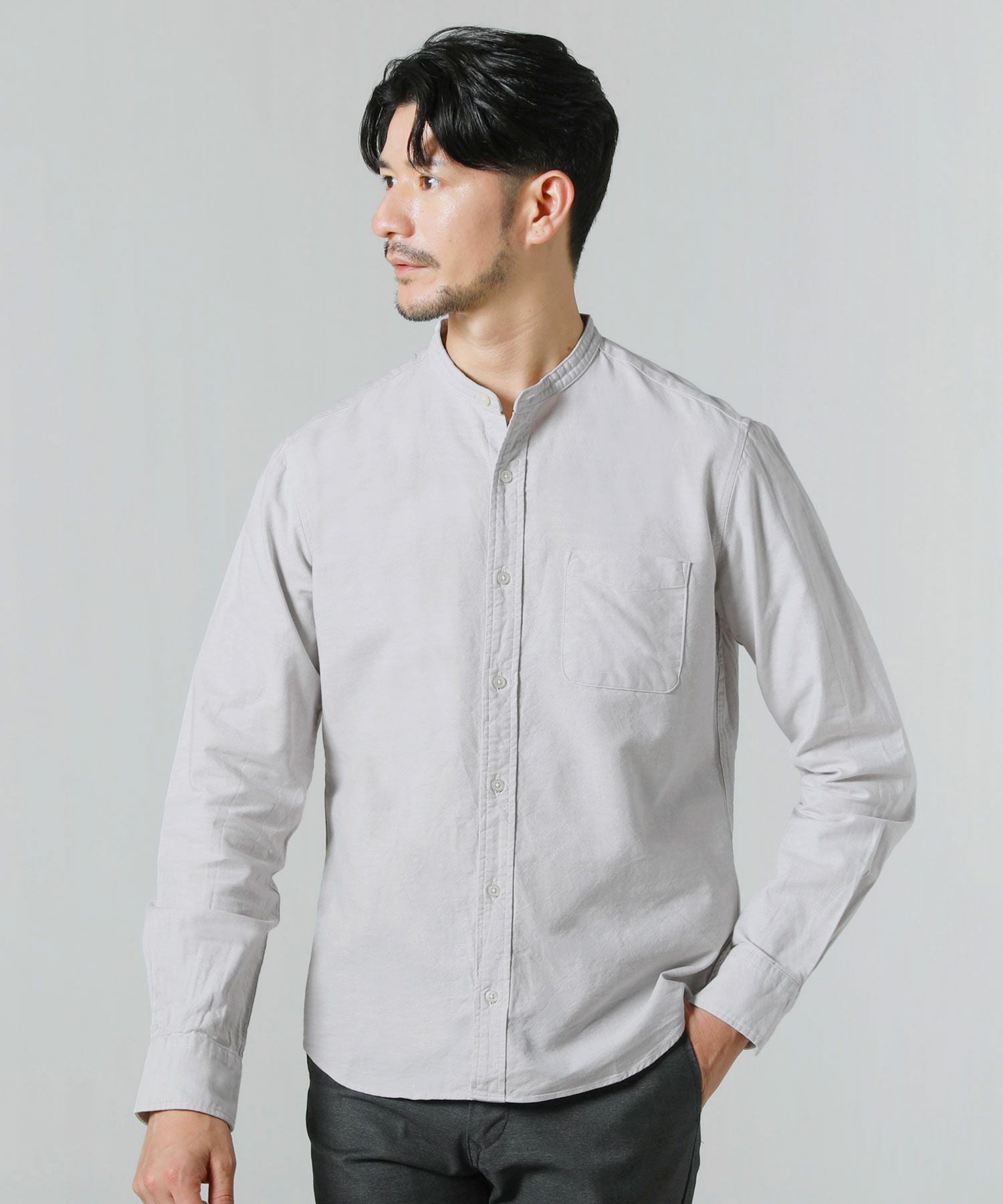 日本製オックスバンドカラー長袖シャツ | 【公式】SPU スプ公式通販