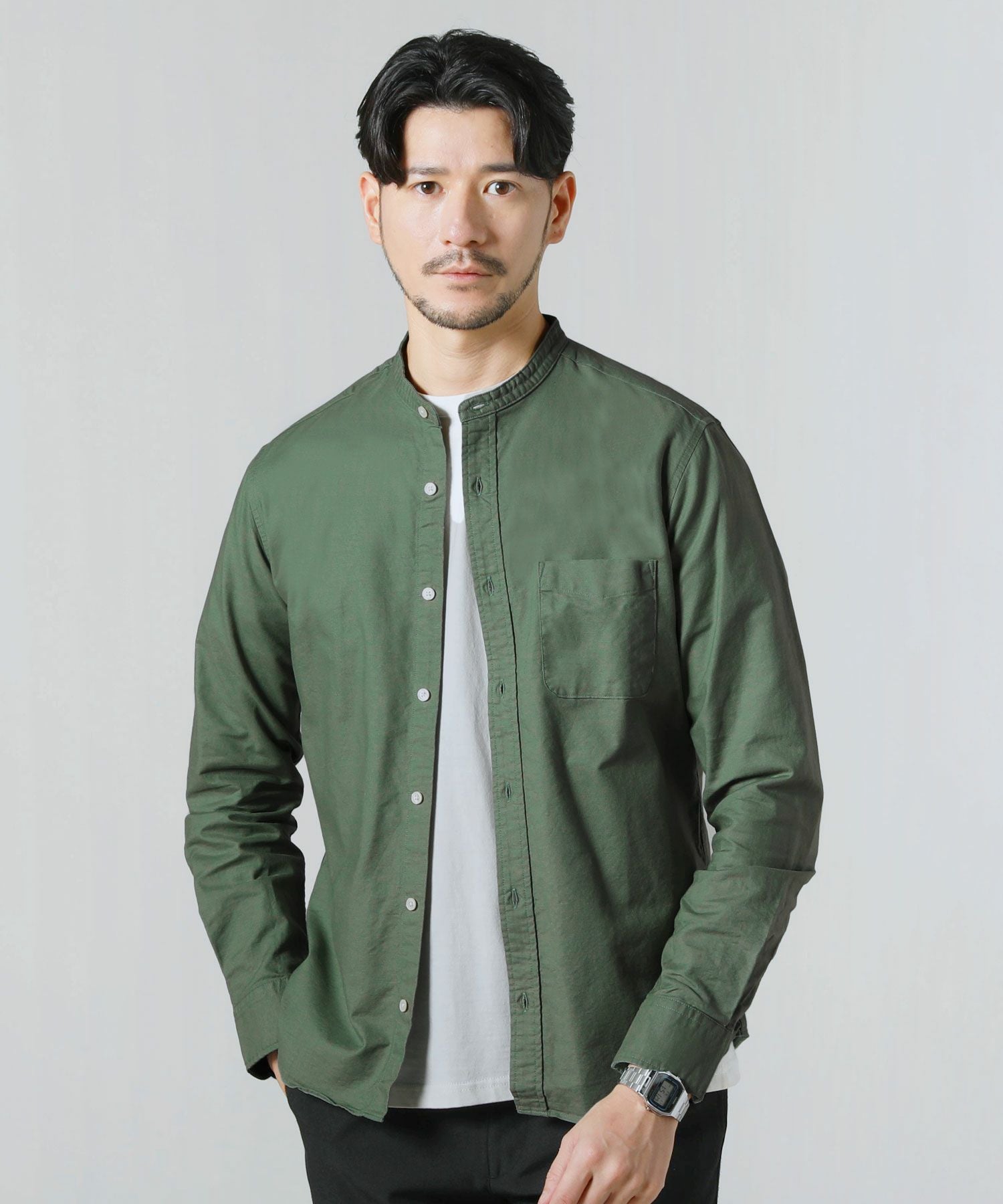 日本製オックスバンドカラー長袖シャツ | 【公式】SPU スプ公式通販