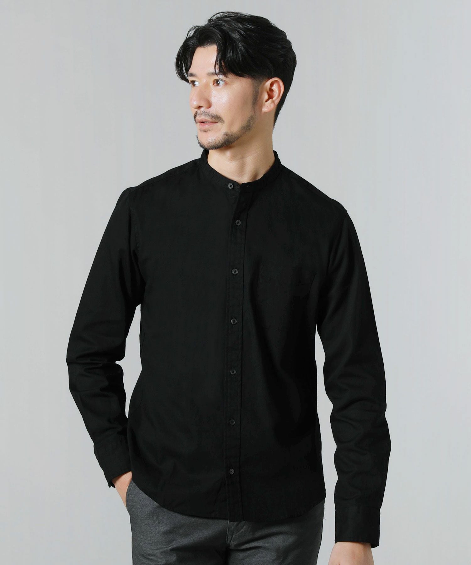 日本製オックスバンドカラー長袖シャツ | 【公式】SPU スプ公式通販