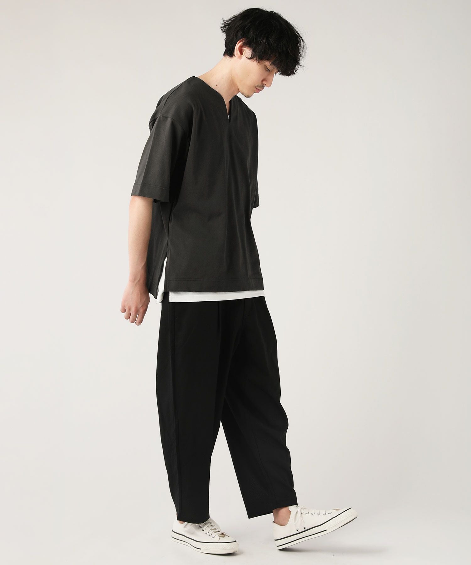 日本製VORTEX 8オンス(MVS天竺) キーネック ハーフスリーブTシャツ