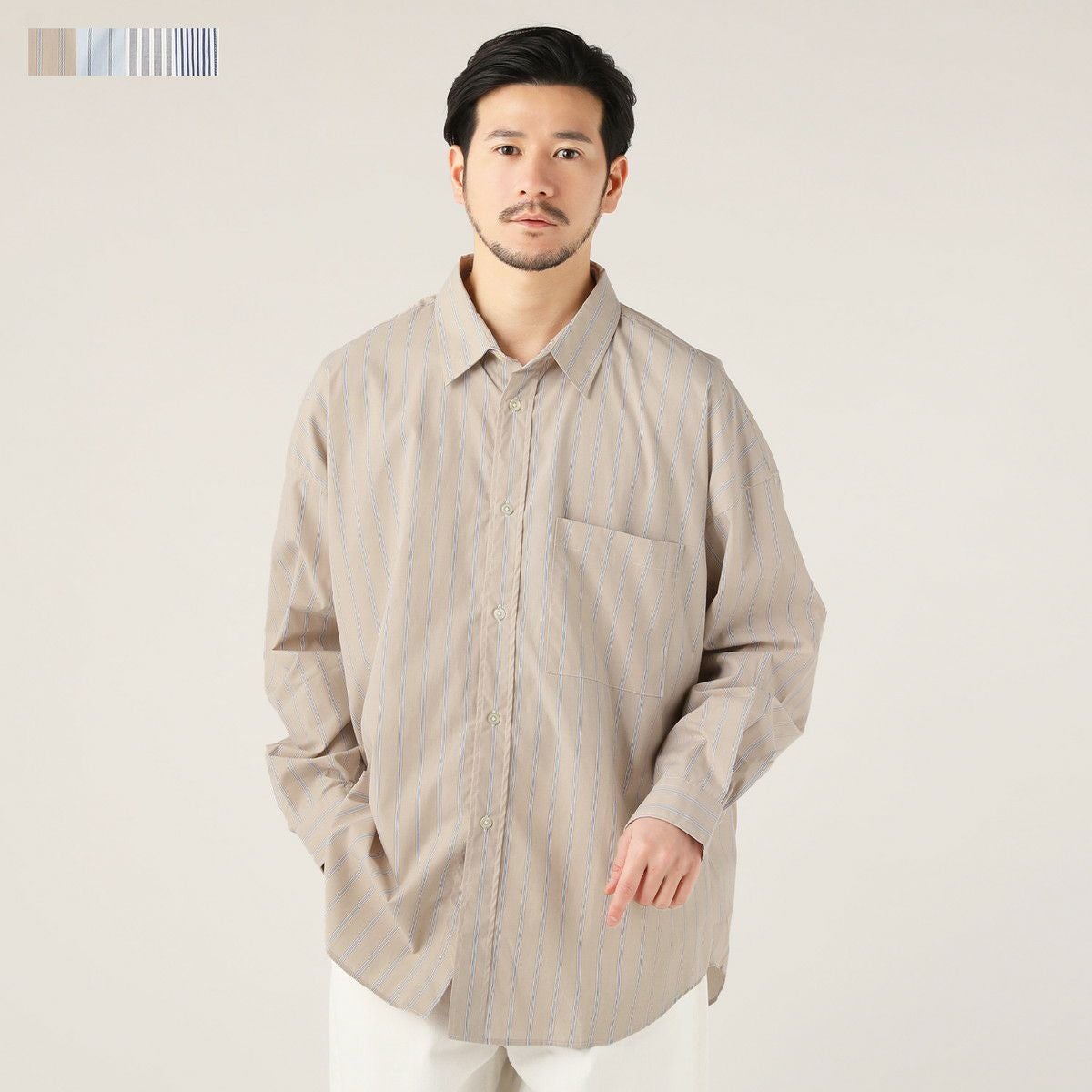 日本製ビッグシルエットストライプ長袖シャツ | 【公式】SPU スプ公式