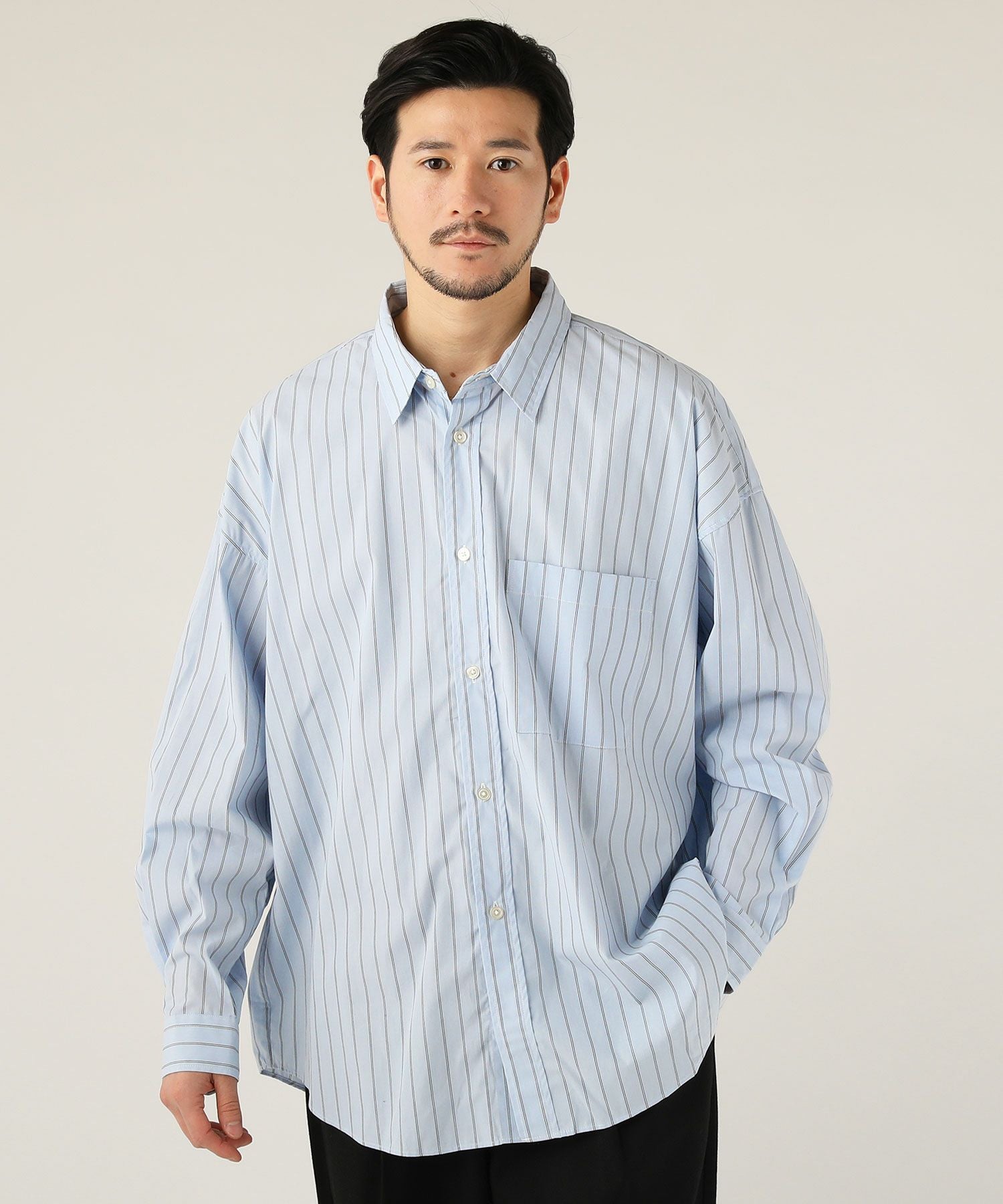 日本製ビッグシルエットストライプ長袖シャツ | 【公式】SPU スプ公式