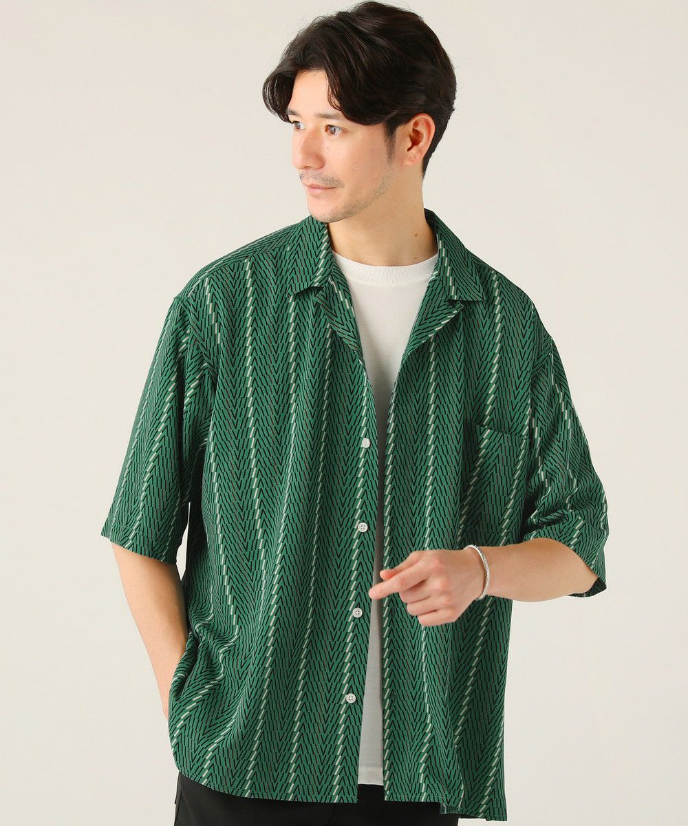 レトロプリント/ストライプ半袖オープンカラーシャツ | 【公式】SPU